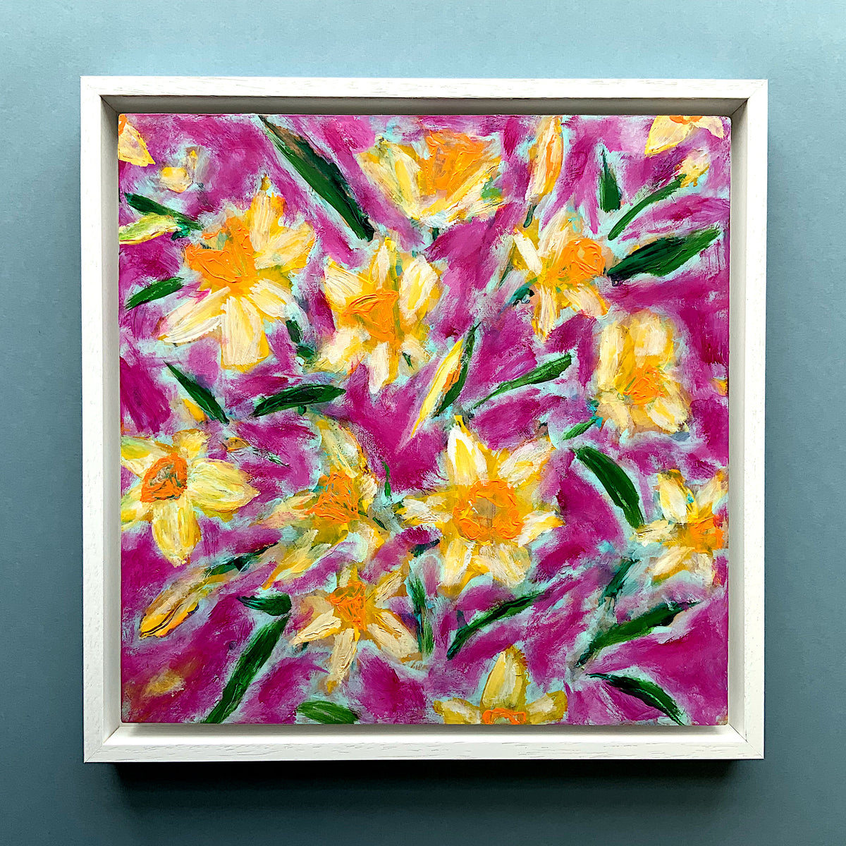 Daffodils Painting on Cradled Wood Panel, Puckering Up I