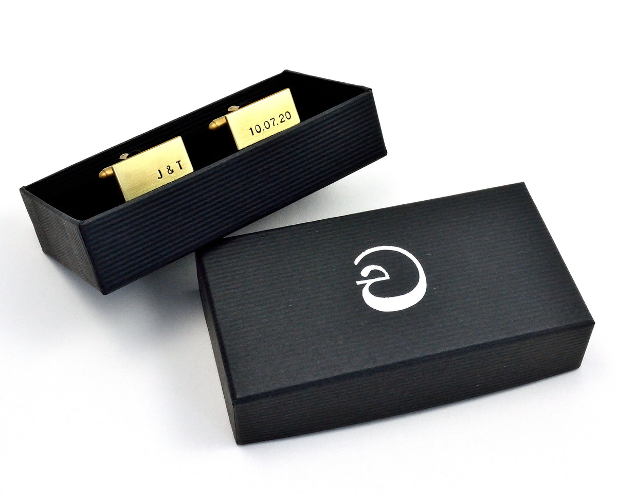 Antiqued Brass Monogram Cuff Links, Groomsmen Gift