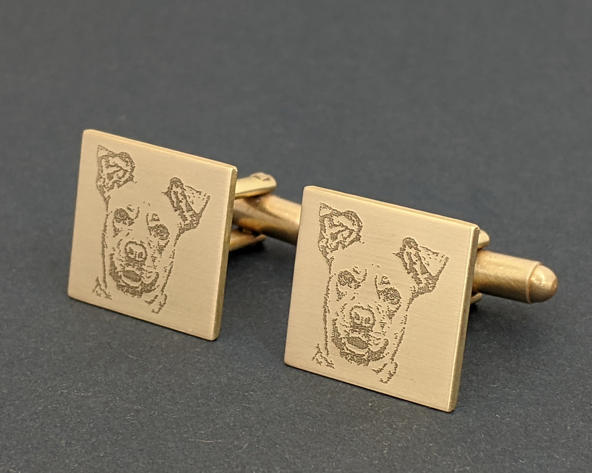 Pet Portrait Cuff Links, Custom Pet Photo Cuff Links, Dog Lover Gift