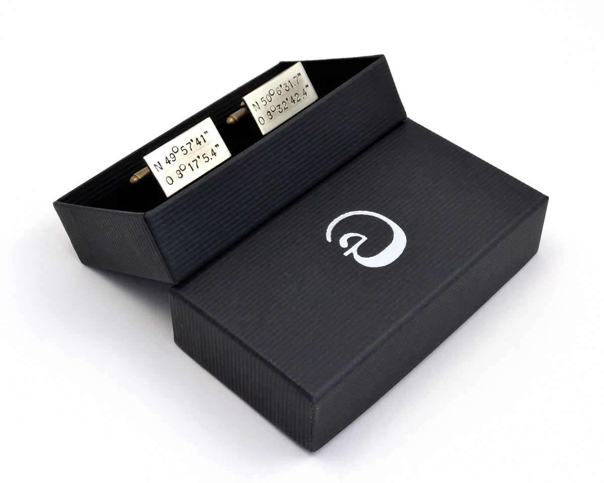 Custom Coordinate Cufflinks, Mixed Metal