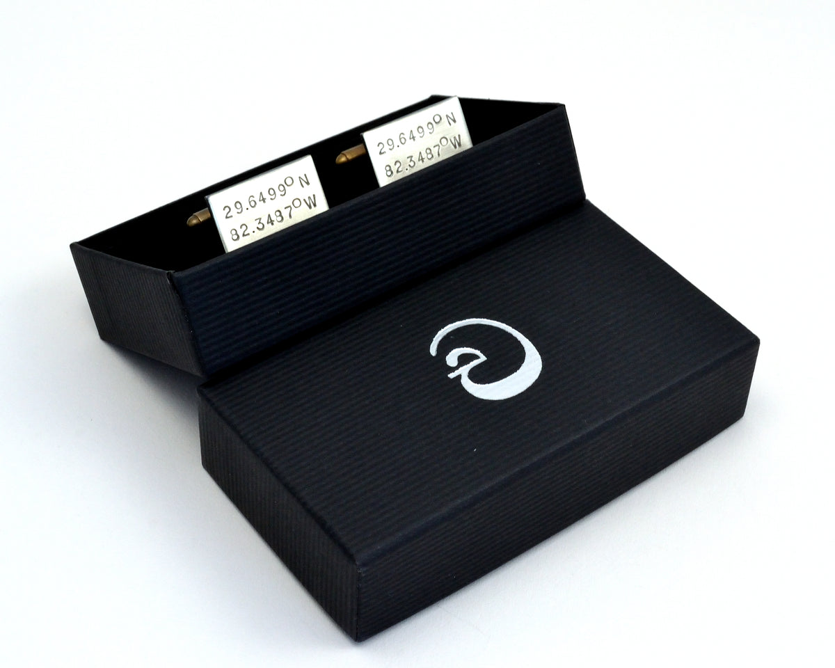 Custom Coordinate Cufflinks, Mixed Metal