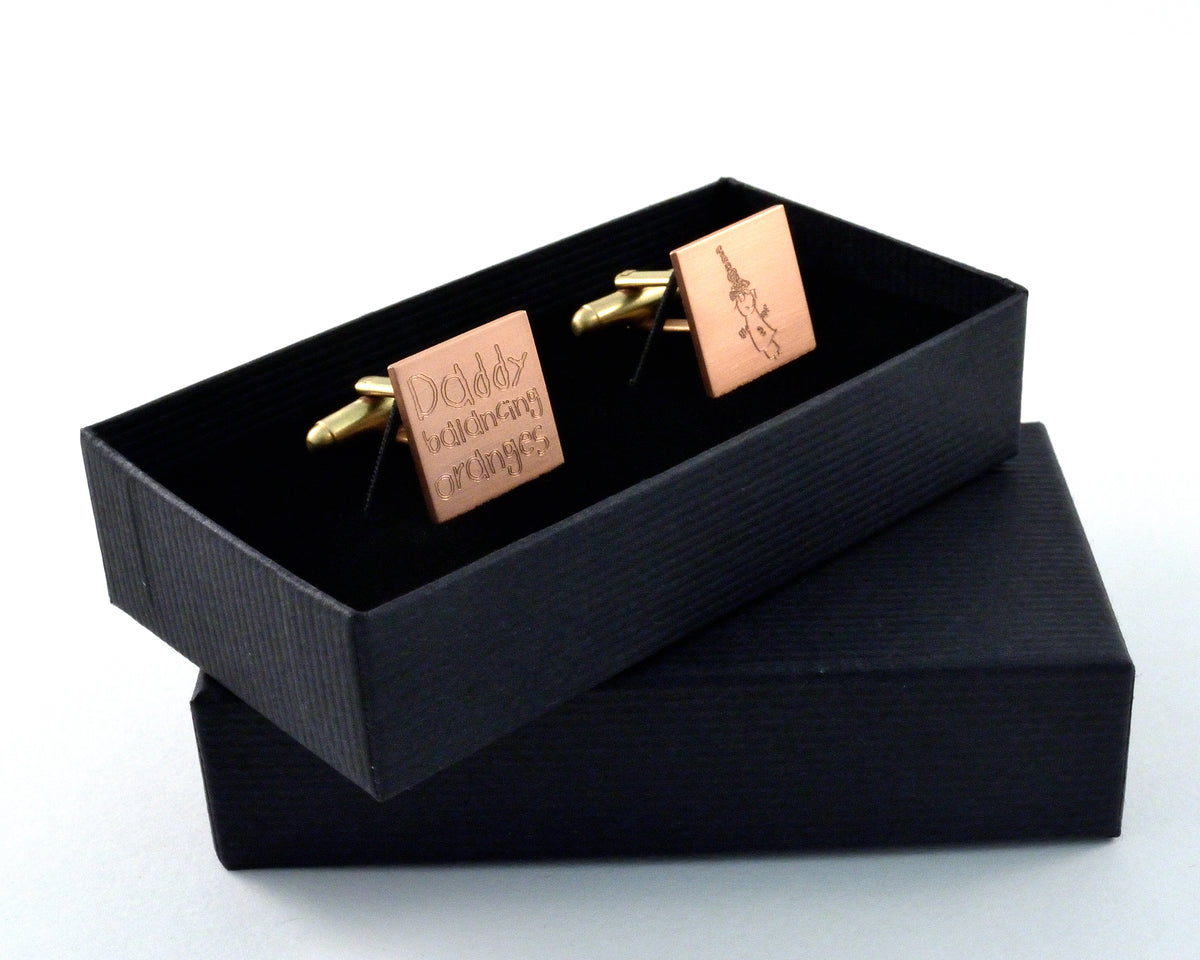 Custom Artwork Cuff Links, Your Design Engraved