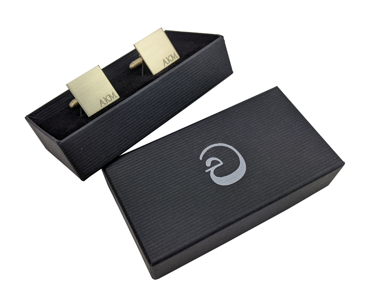 Monogram Cuff Links, Engraved Gold