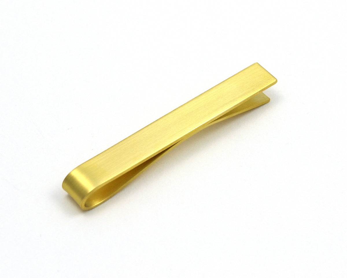 Gold Tie Bar, Brushed Matte Brass