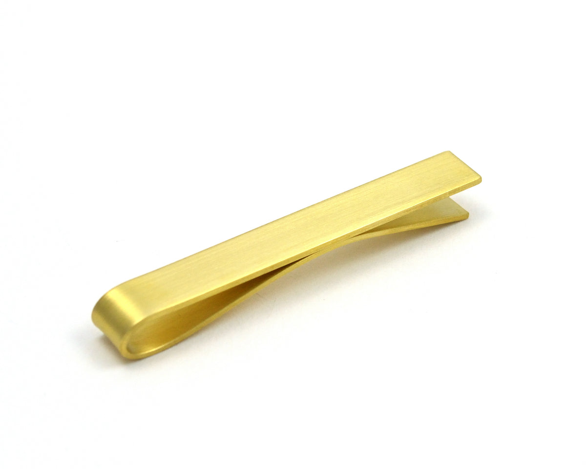 Gold Tie Bar, Brushed Matte Brass