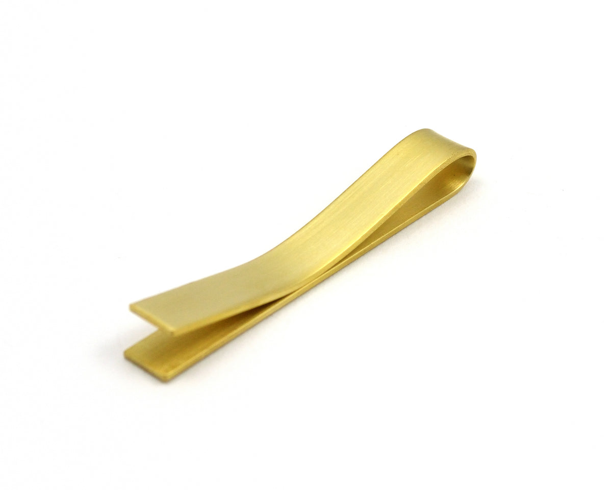 Gold Tie Bar, Brushed Matte Brass