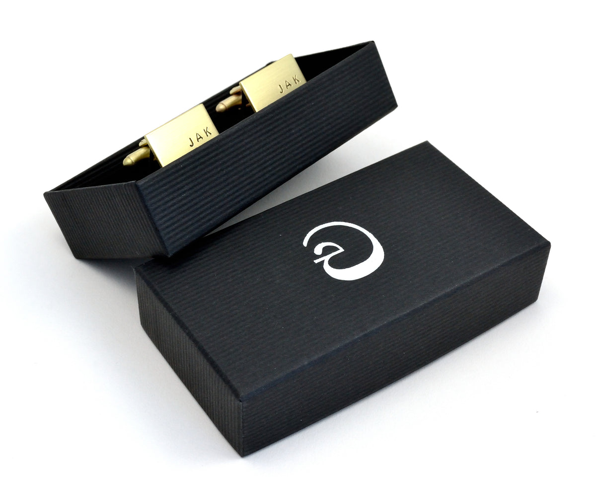 Hand Stamped Brass Custom Initials Cuff Links