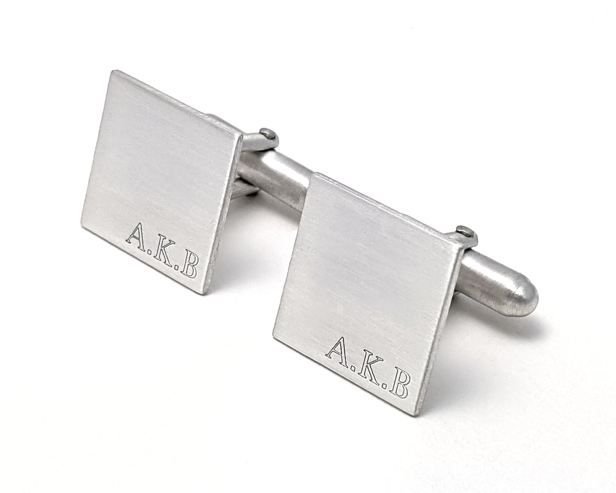Monogrammed Wedding Cuff Links, Sterling Silver, Personalised