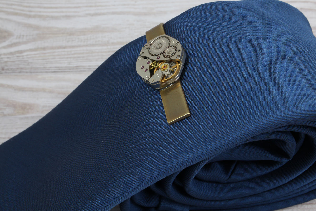 Custom Steampunk Tie Clip, Personalised with Your Text