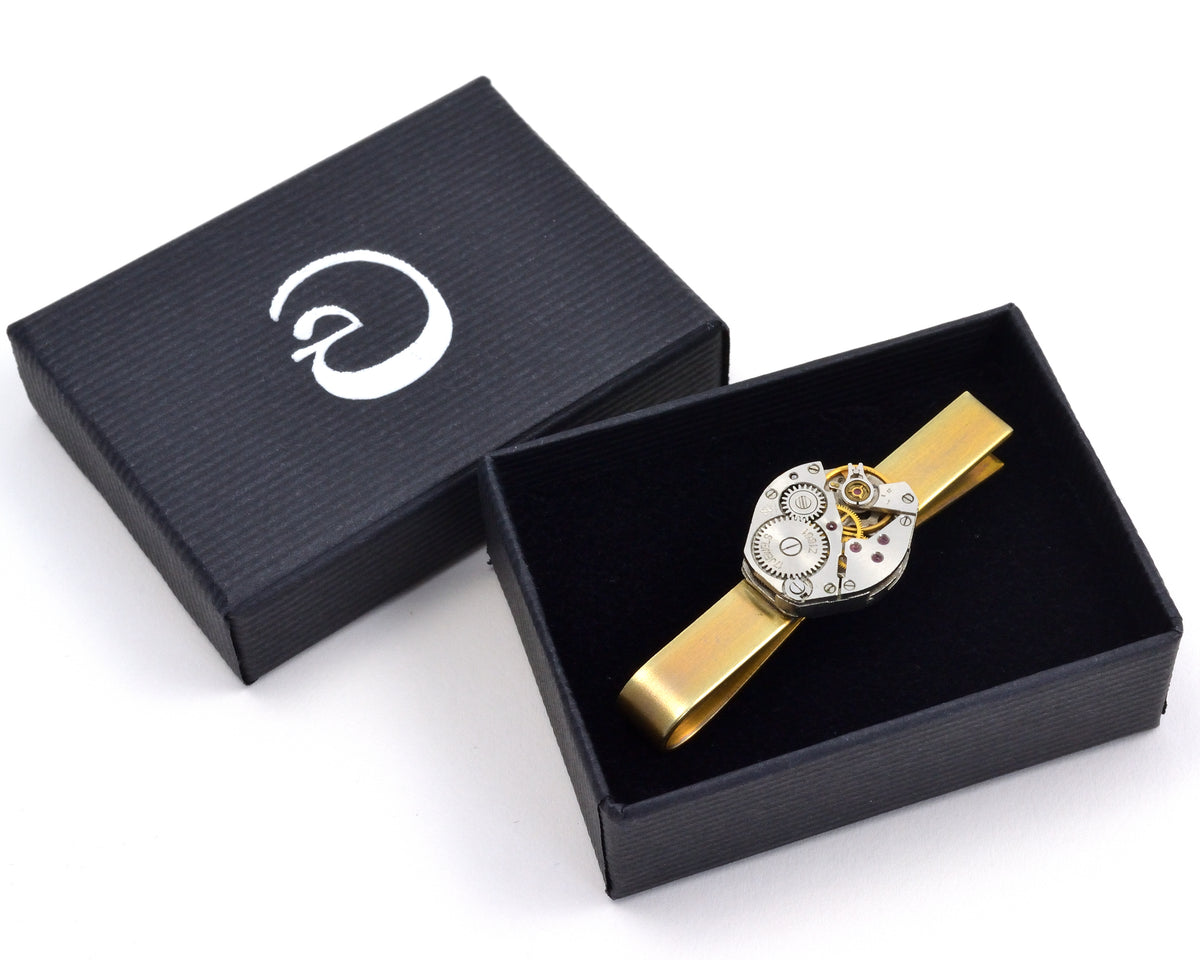 Custom Steampunk Tie Clip, Personalised with Your Text