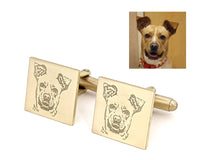Pet Portrait Cuff Links, Custom Pet Photo Cuff Links, Dog Lover Gift