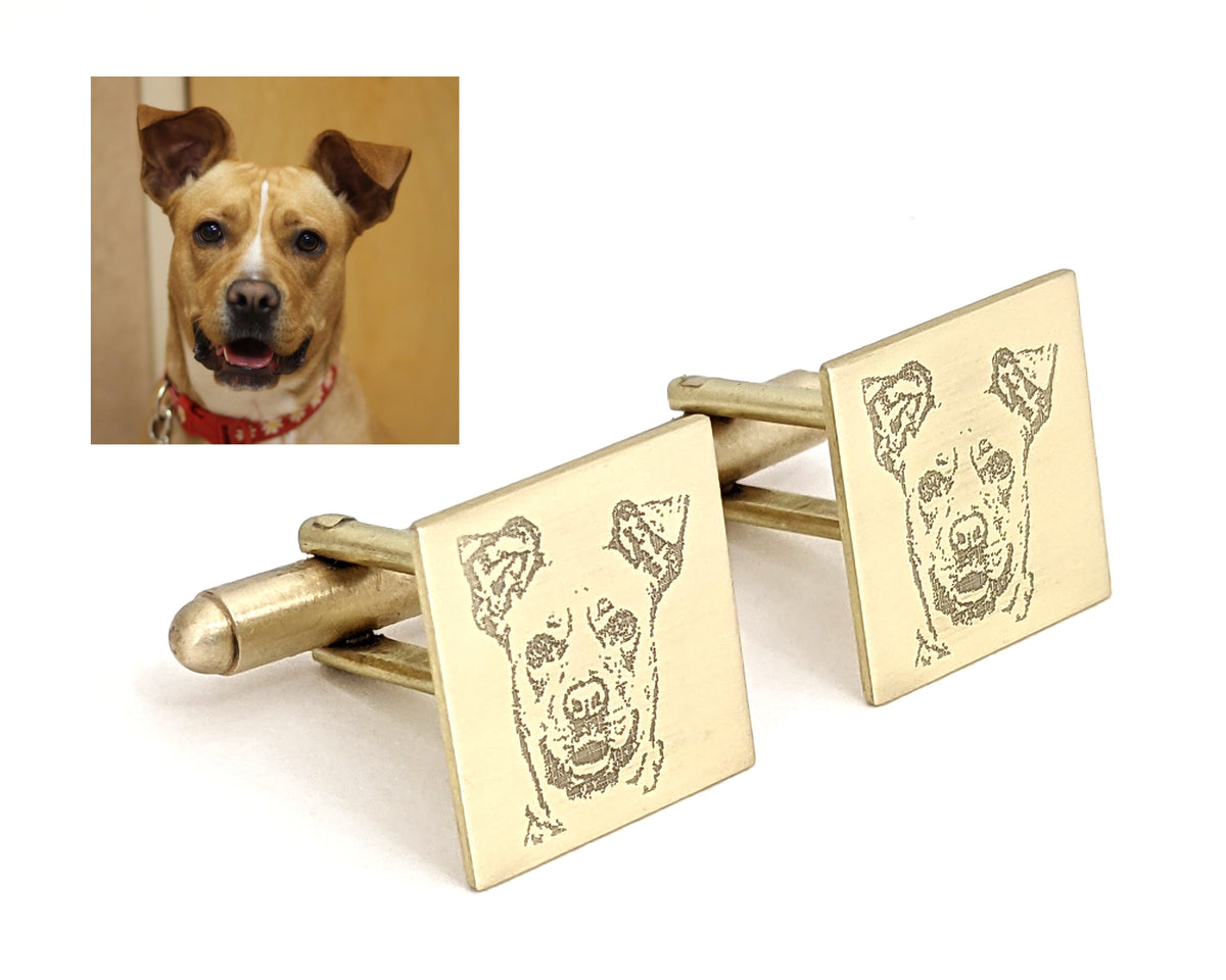 Pet Portrait Cuff Links, Custom Pet Photo Cuff Links, Dog Lover Gift