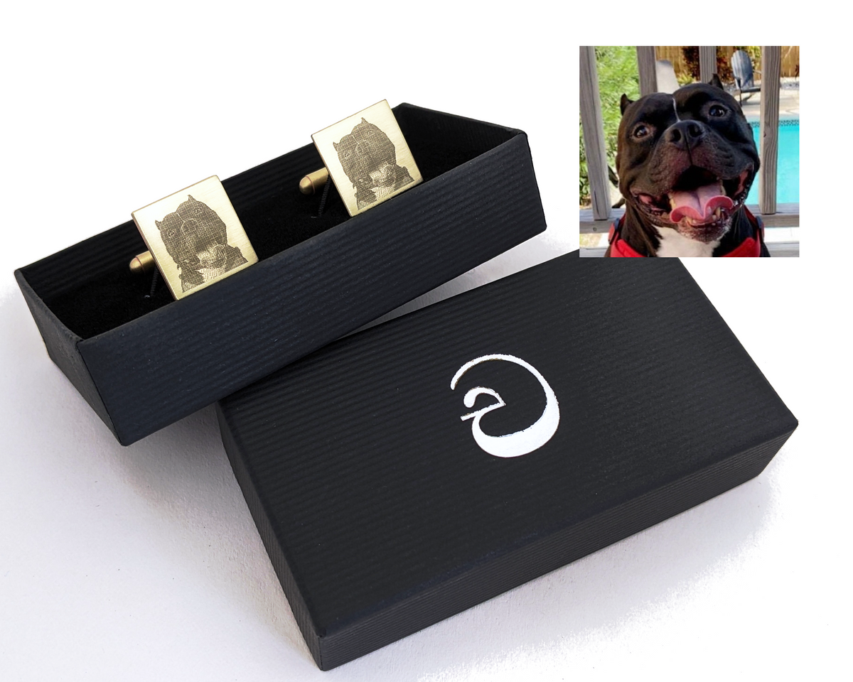 Pet Portrait Cuff Links, Custom Pet Photo Cuff Links, Dog Lover Gift