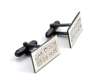 Sterling Silver Custom Cuff Links, GPS coordinates