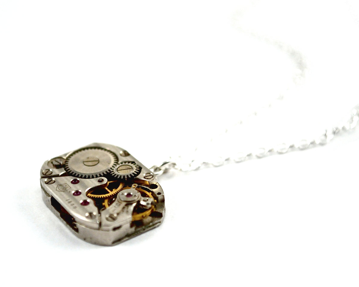 Watch Necklace, Sterling Silver