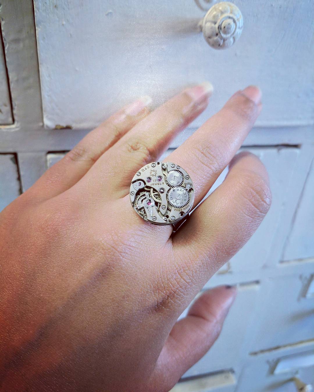 Clockwork Ring, Sterling Silver and Steel