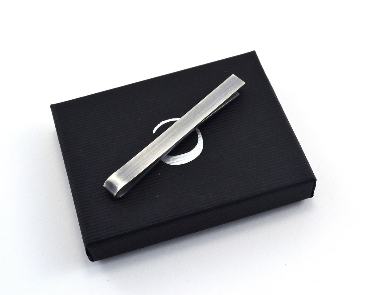 Antiqued Sterling Silver Tie Bar, Groomsmen Gift