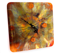 Copper Wall Clock, Colourful Wall Art, Rose Gold Home Decor