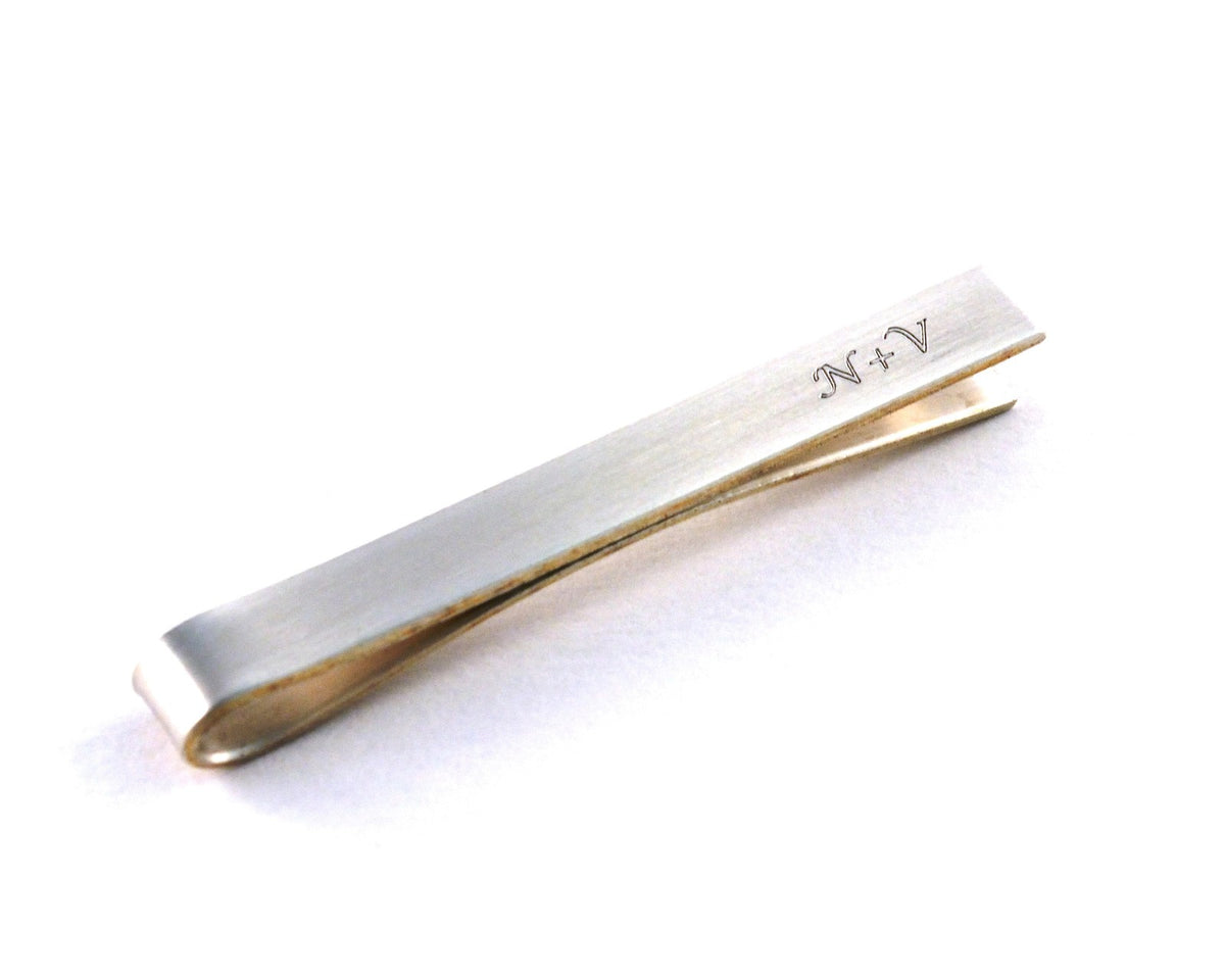 Engraved Silver Tie Clip, Secret Message