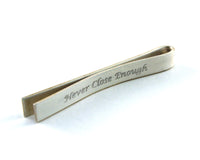 Engraved Silver Tie Clip, Secret Message