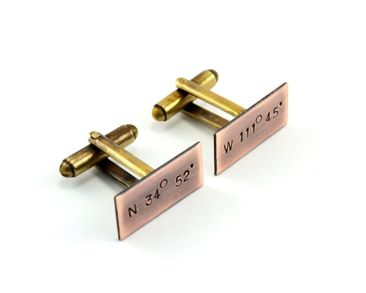 Personalised Cufflinks, Copper 7th Anniversary Gift
