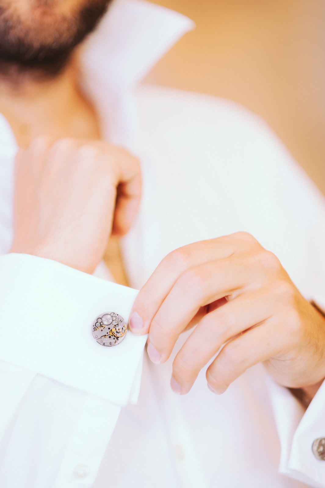Personalised Steampunk Cufflinks, Engraved Watch Movements