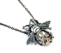 Silver Bee Necklace, Steampunk
