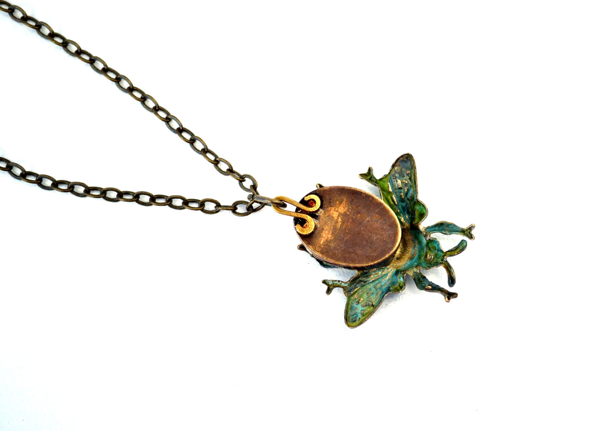 Steampunk Bee Necklace, Eric the Half a Bee