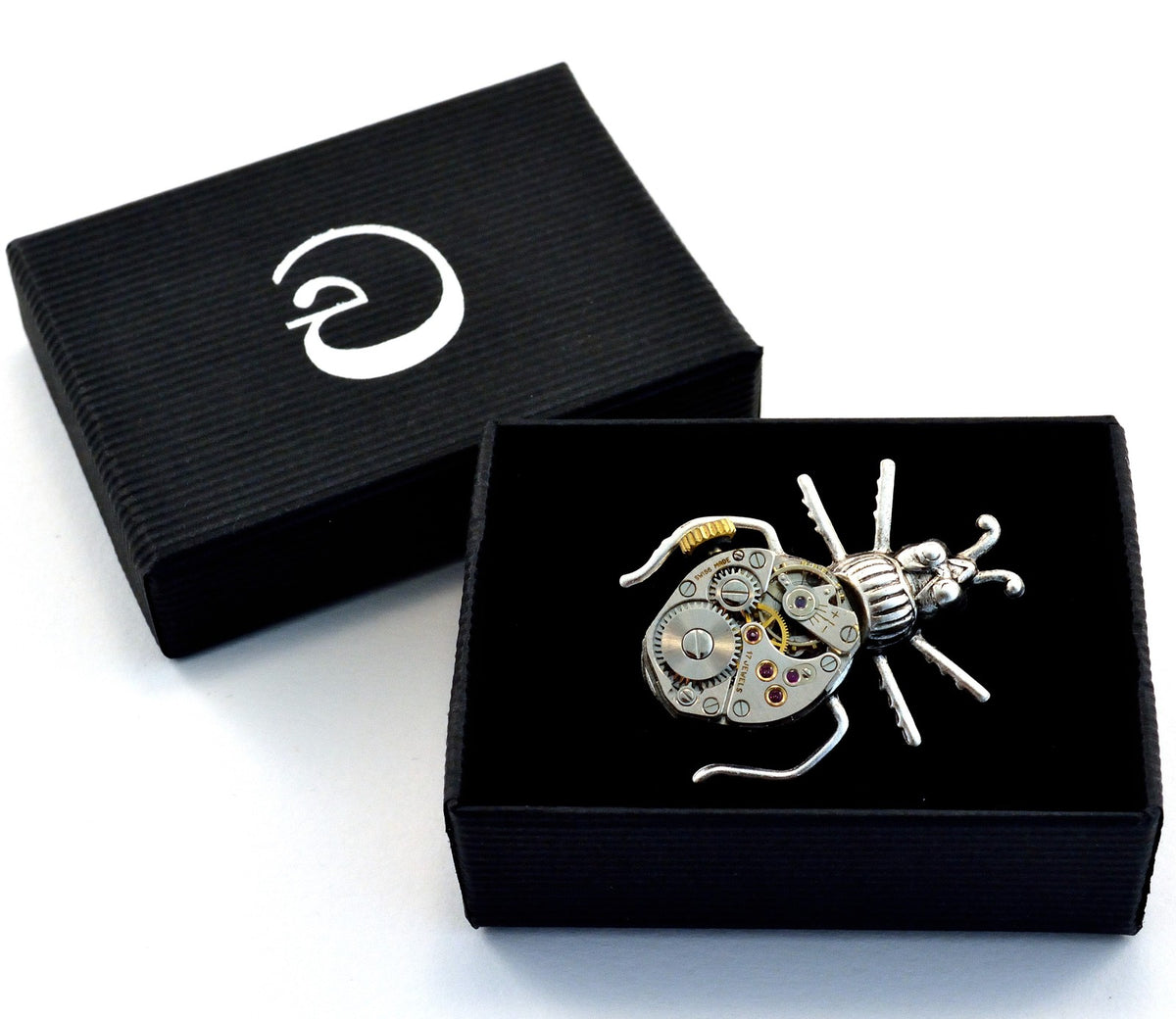 Steampunk Beetle Pin, Clockwork Bug Brooch