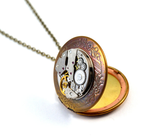 Steampunk Locket, Time Capsule Necklace