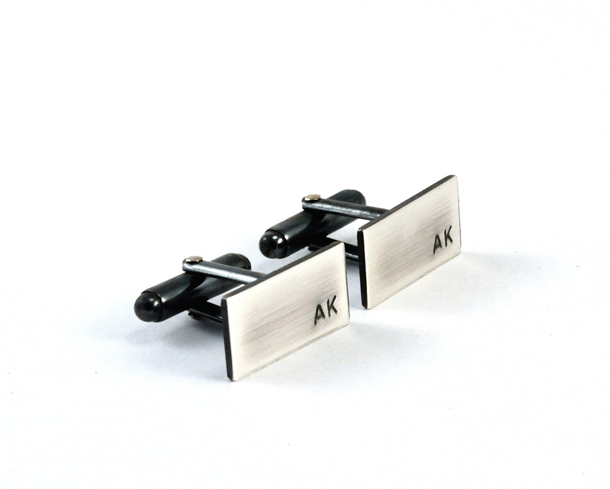 Sterling Silver Initial Cuff Links, Personalised