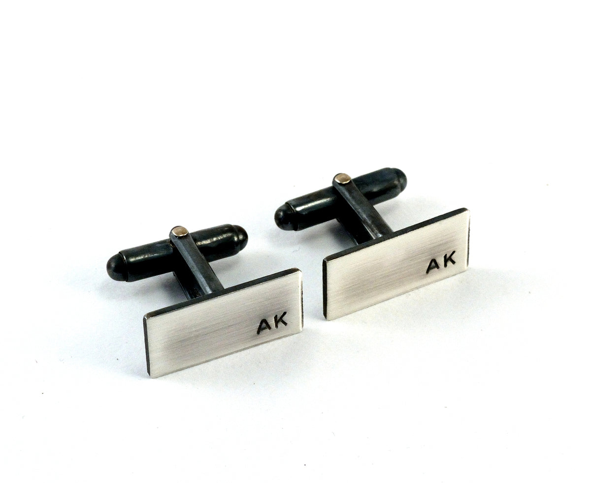 Sterling Silver Initial Cuff Links, Personalised
