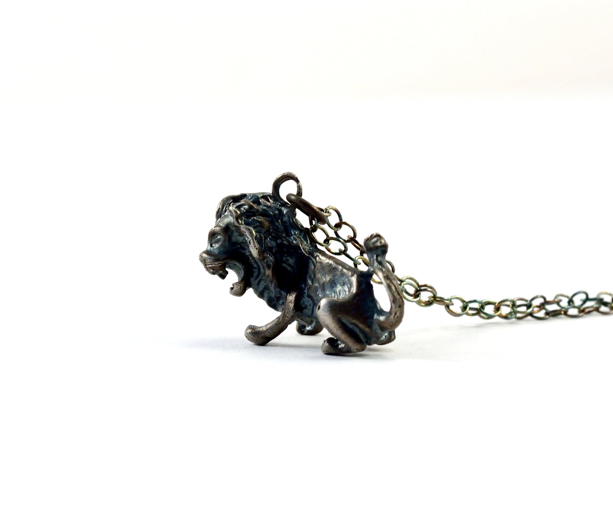 Sterling Silver Lion Necklace, Fierce Leo Pendant