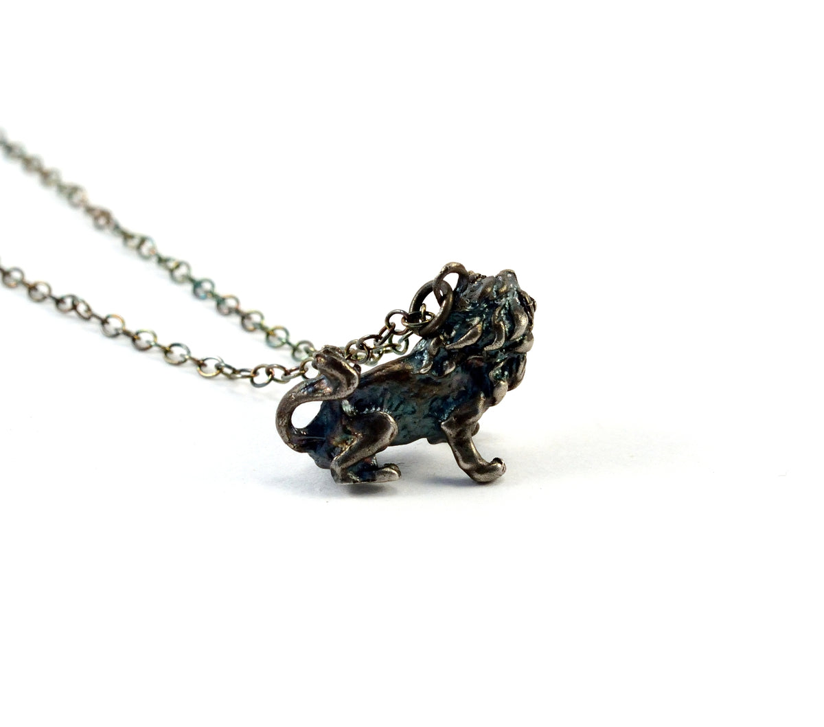 Sterling Silver Lion Necklace, Fierce Leo Pendant