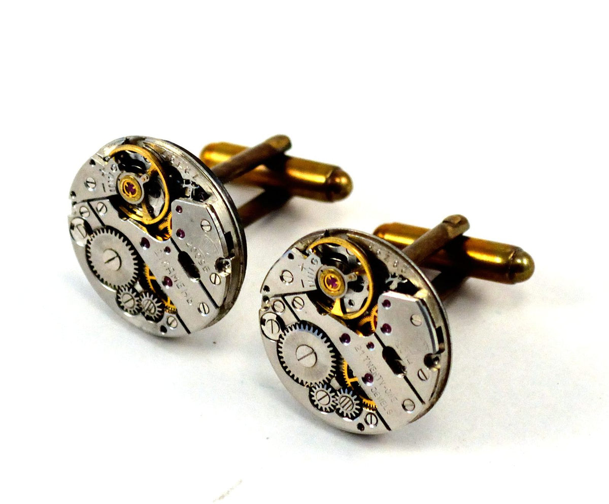 Watch Cufflinks, Steampunk, Circular