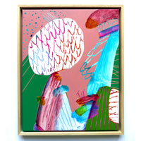 A Song for Spring, Pink and Green Abstract Painting on Canvas