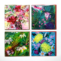 Art Greetings Cards, 6 ich Square, Set of 4