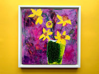 Daffodils Painting on Cradled Wood Panel, Puckering Up II