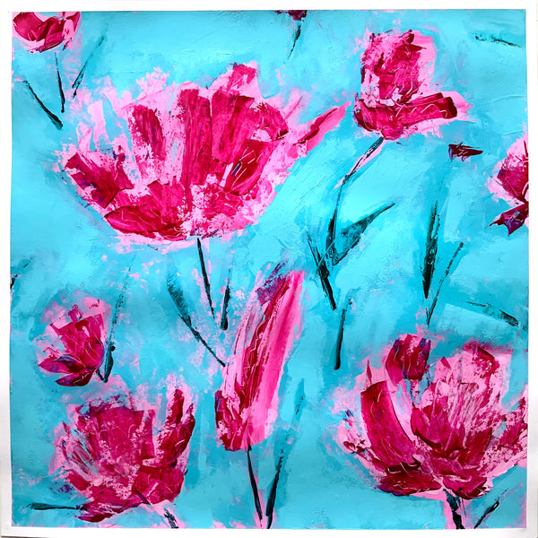 Floral Painting 2, 16.5 inches square