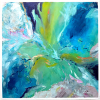 Abstract Seascape Painting, 16.5 inches square