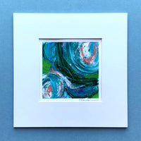 Sea Inspired Abstract Painting 1, Mini, 8 inch square in mount