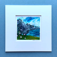 Abstracted Seascape Painting 3, Mini, 8 inch square in mount