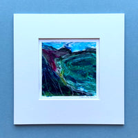 Abstracted Seascape Painting 4, Mini, 8 inch square in mount