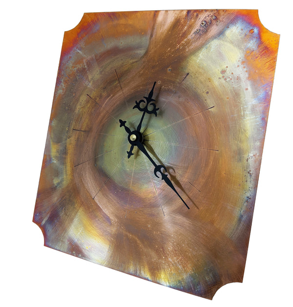 Celestial Wall Clock, Iridescent Rose Gold Wall Art