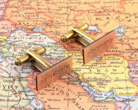 Personalised Cufflinks, Copper 7th Anniversary Gift