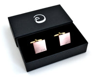Engraved Copper Cuff Links, 7th Anniversary Gift
