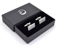 Silver Engraved Cuff Links and Tie Clip Set, Secret Message