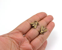 Insect Cuff Links, Antique Gold Fly Cuff Links