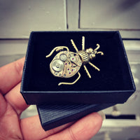 Clockwork Beetle Pin, Steampunk Bug Brooch