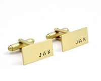 Hand Stamped Brass Custom Initials Cuff Links